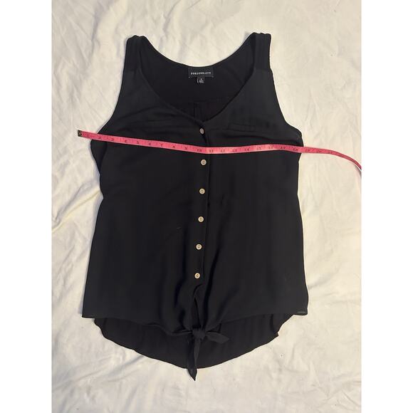 π€ Fortune + Ivy Black Button-Front Tie Tank | Size M - Picture 1 of 4
